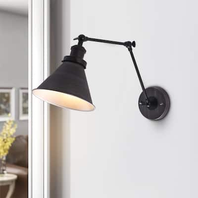1-Light Plug-in Swing Arm Wall Sconce