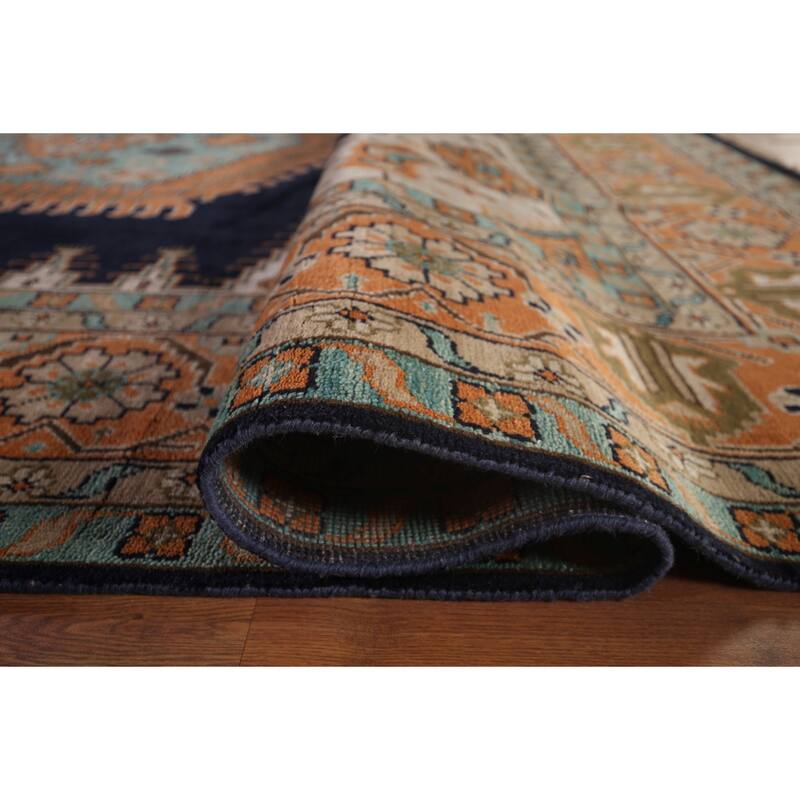 Palace Size Geometric Viss Indian Large Area Rug Handmade Wool Carpet - 11'11"x 17'8"