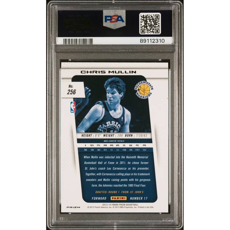 Chris Mullin 2013 Panini Blue Prizm Signed Basketball Card #256 Auto PSA - 8'6" x 11'6"