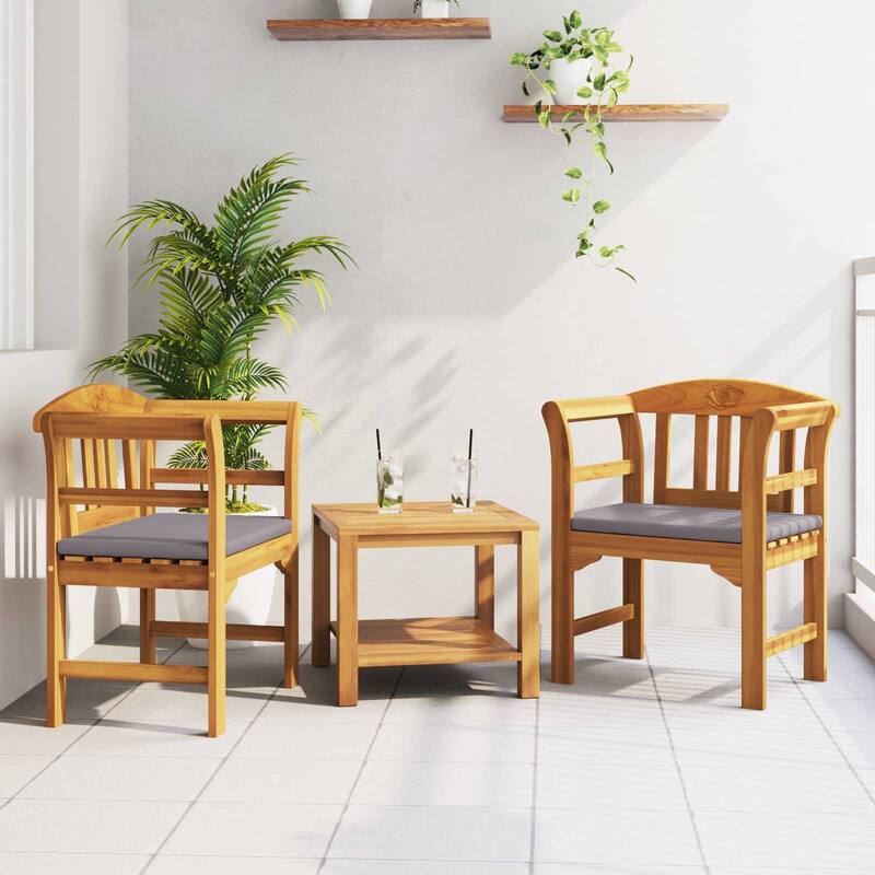 vidaXL Rose Bench Natural in Solid Acacia Wood - Dark grey