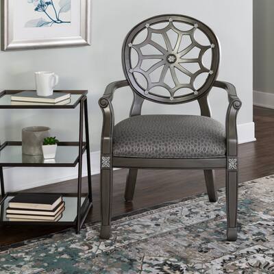 Kravitz Grey Leopard Pattern Accent Chair