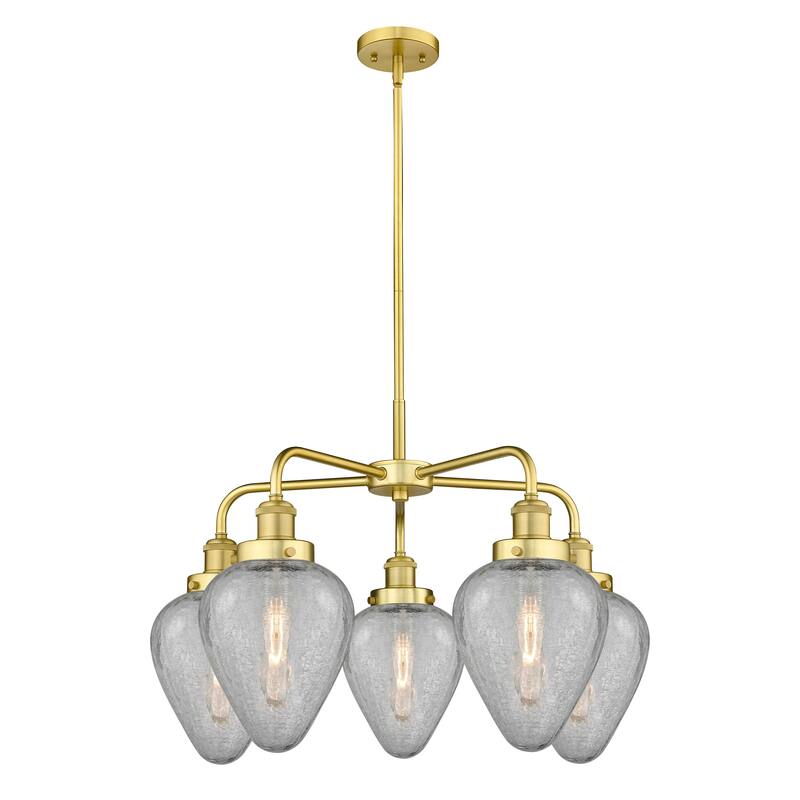 Innovations Lighting Geneseo - 5 Light 24" Stem Hung Chandelier - Satin Gold