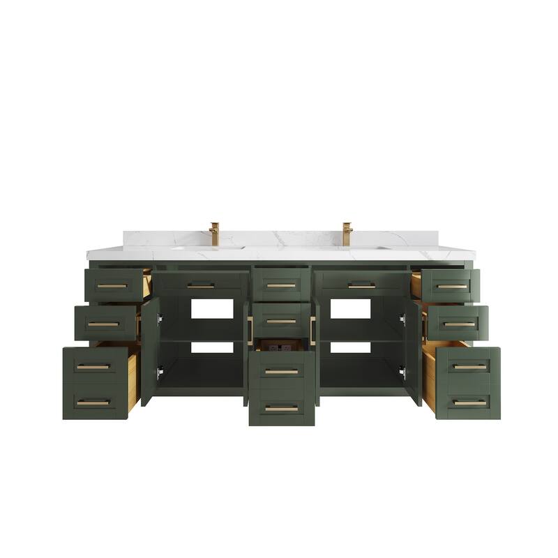 Willow Collections 84 in. W x 22 in. D Cambridge Double Sink Bathroom Vanity with Countertop