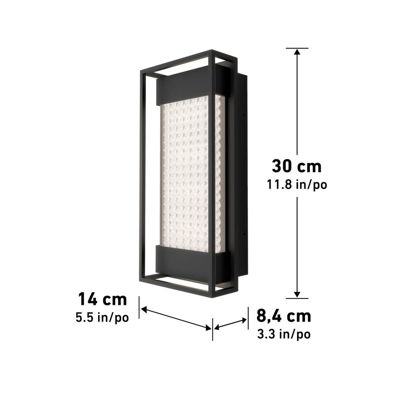 Artika Glam Crystal Bead Diffuser Outdoor Wall Light, Matt Black