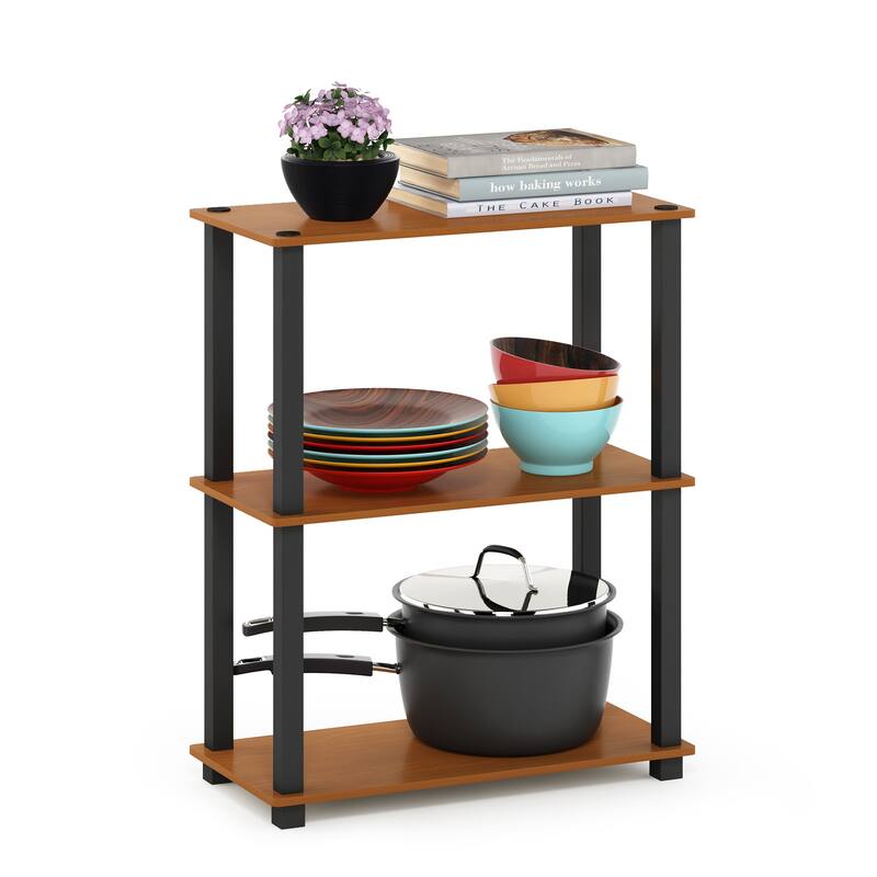 Furinno Turn-S-Tube 3-Tier Compact Multipurpose Shelf Display Rack with Square Tube