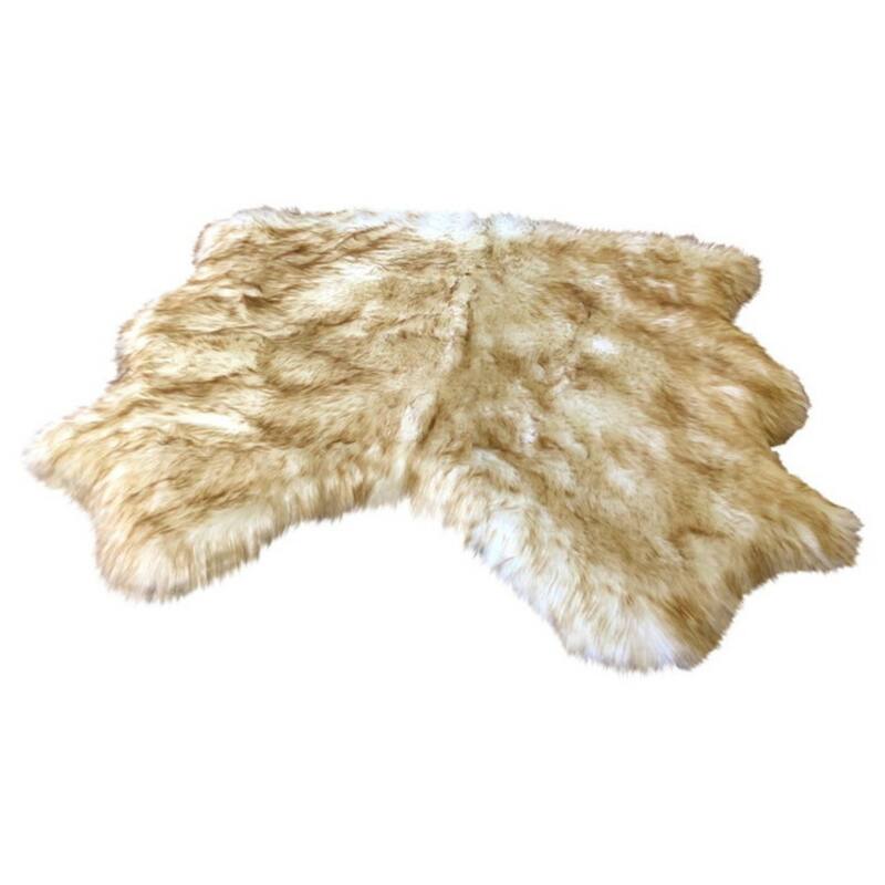 Dynasty Natural 2-Pelt Luxury Long Wool Sheepskin Shag Rug