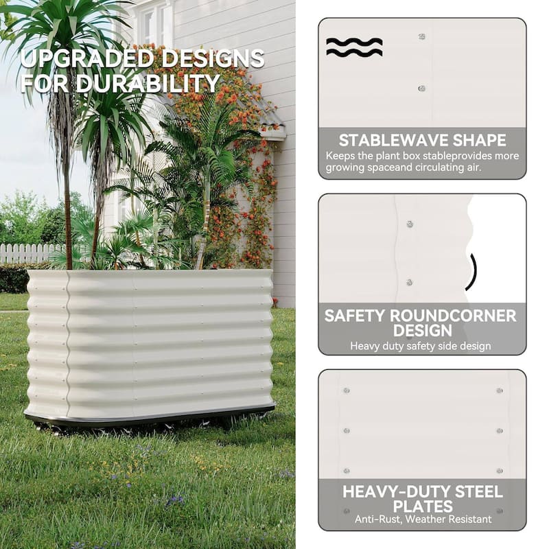 59" Self-Watering Rolling Metal Garden Bed - 1 PC
