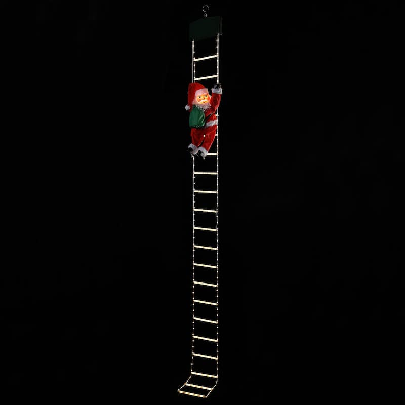 10 ft. Outdoor Animated Rope Ladder Climbing Santa
