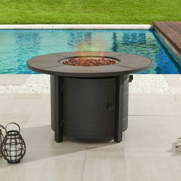 Patio Festival 50000 Btu Propane Fire Pit Table With Lava Stone Overstock 26970213
