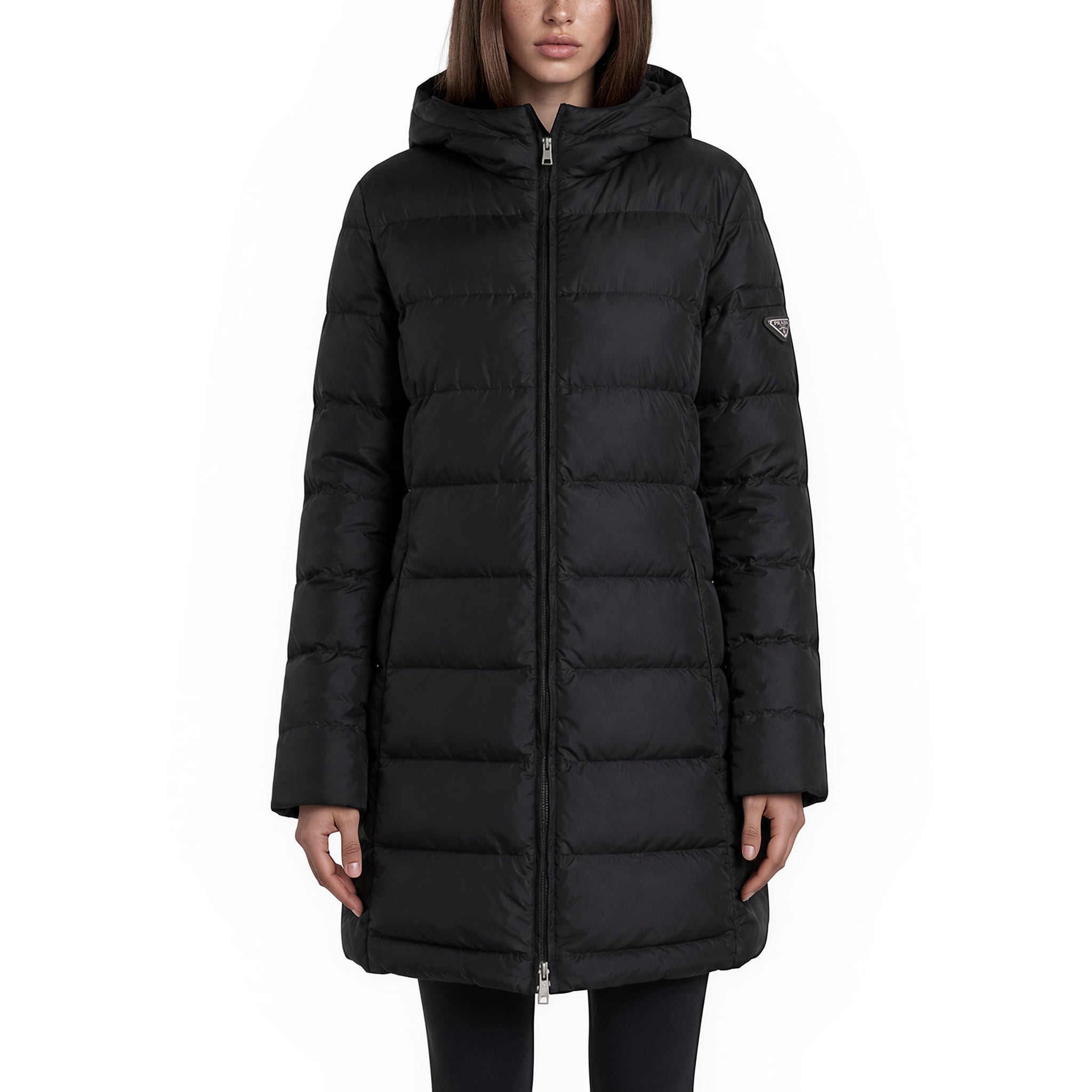 Prada Hooded Long Puffer Coat