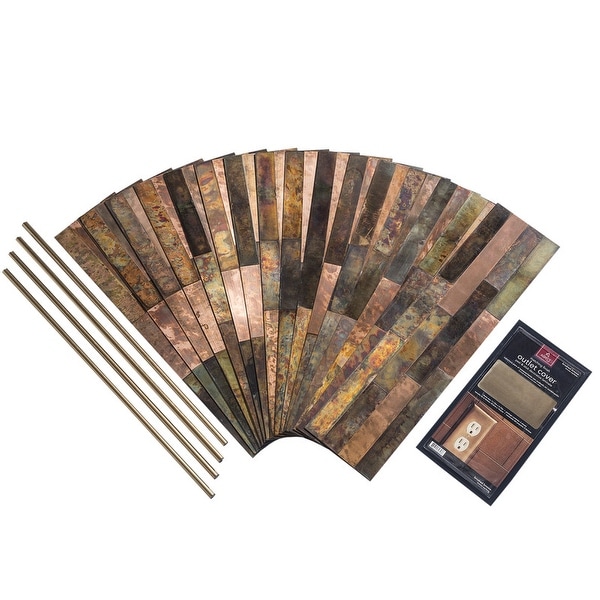 Aspect Peel & Stick Bronze Relic Distressed Metal 15 sq ft Kit. Opens flyout.