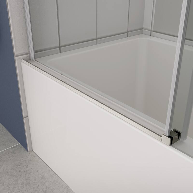 56"-60"W x 58"H Bathtub door with high quality stainless steel handle
