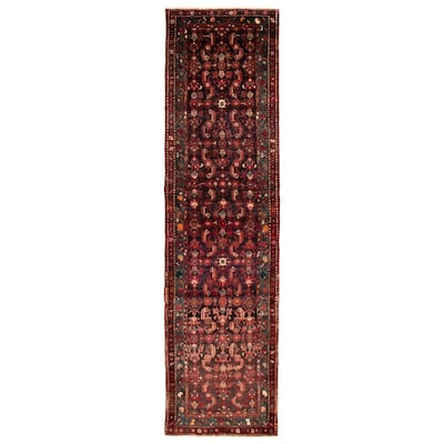 ECARPETGALLERY Hand-knotted Andelz Navy Wool Rug - 3'5 x 12'8