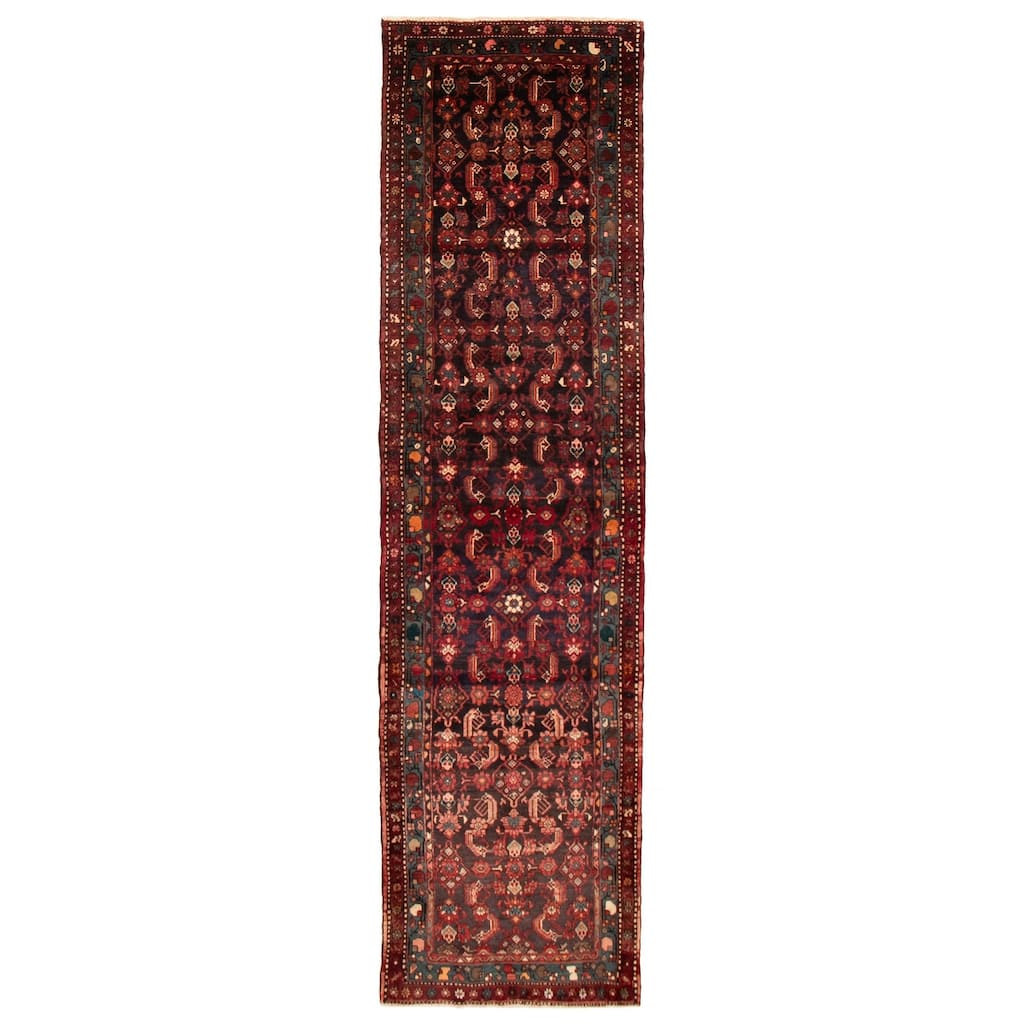 ECARPETGALLERY Hand-knotted Andelz Navy Wool Rug - 3'5 x 12'8