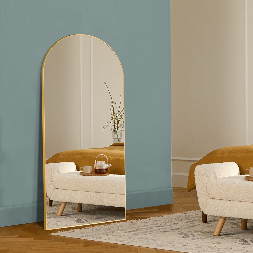 Metal, Arch-Crowned Top, Free-Standing Floor Mirrors - Bed Bath