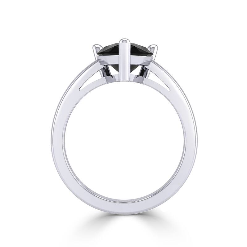 Auriya 4 3/8ctw Pear Shaped Solitaire Black Diamond Ring 14k Gold