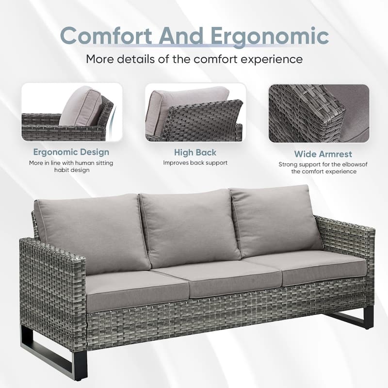 Outdoor Wicker Rattan Furniture with Fire Table