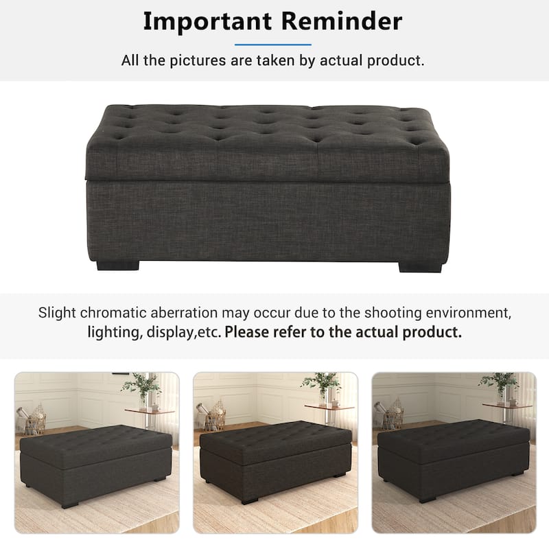 Tufted Sleeper Couch Settee, Ottoman with Folding Sofa Bed, Convertible Ottoman Sleeper with Memory Mattress