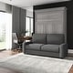preview thumbnail 1 of 10, Versatile Queen Murphy Bed with Sofa (78W) by Bestar Platinum Gray