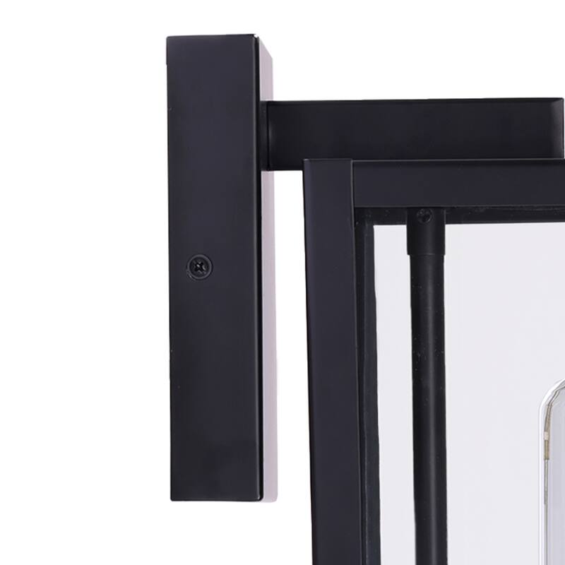 Black Outdoor Lighting Wall Sconce with Clear Glass