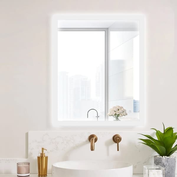 Defogging Dual Color Temperature LED Bathroom Mirror Bed Bath