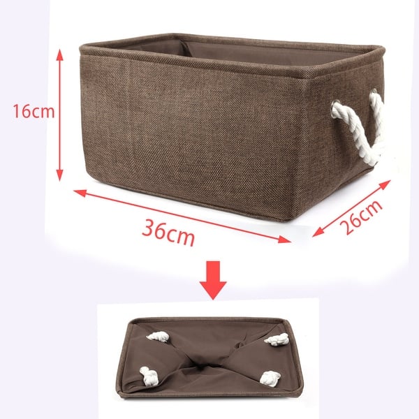 dimension image slide 18 of 19, Canvas Toy Bins for Laundry Clothes Storage Home Organizer