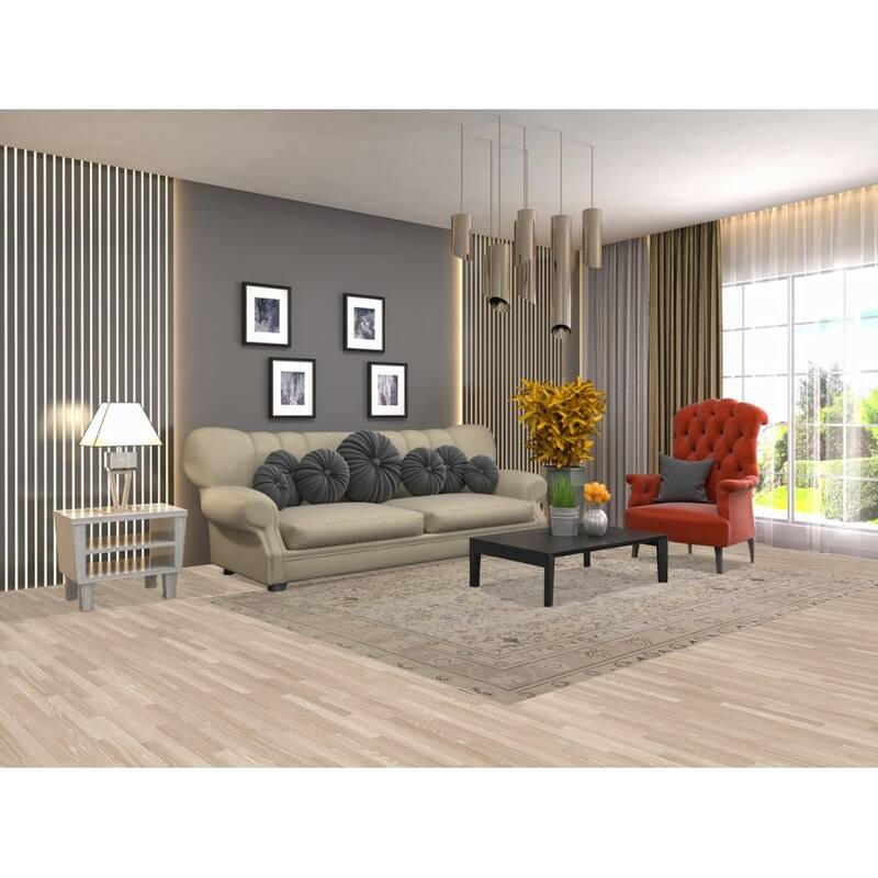 Hand Knotted Oriental 100% Wool Carpet Traditional Floral Beige & Ivories Tabriz Area Rug - 8' 9'' X 6' 0''