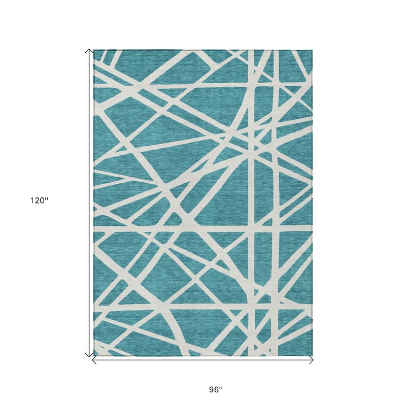 HomeRoots Geometric Transitional Rectangle Outdoor Rug