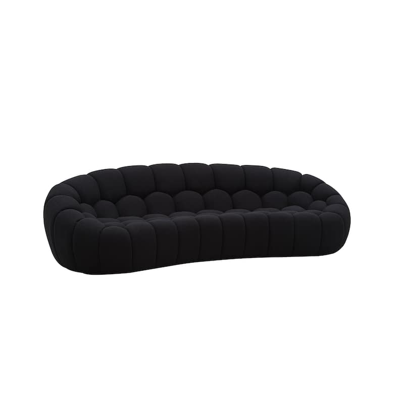 Divani Casa Yolonda Modern Curved Black Fabric Sofa