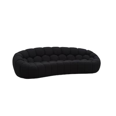 Divani Casa Yolonda Modern Curved Black Fabric Sofa