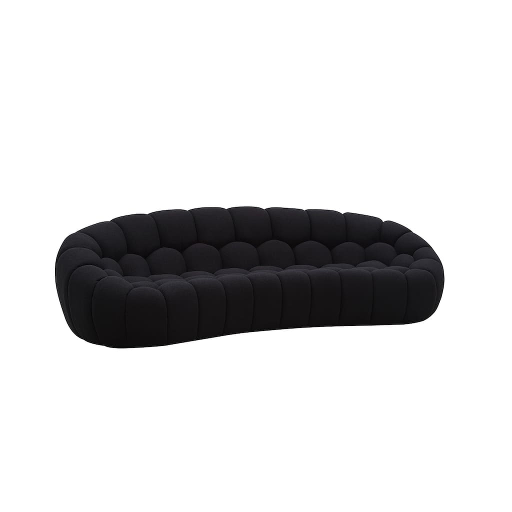 Divani Casa Yolonda Modern Curved Black Fabric Sofa