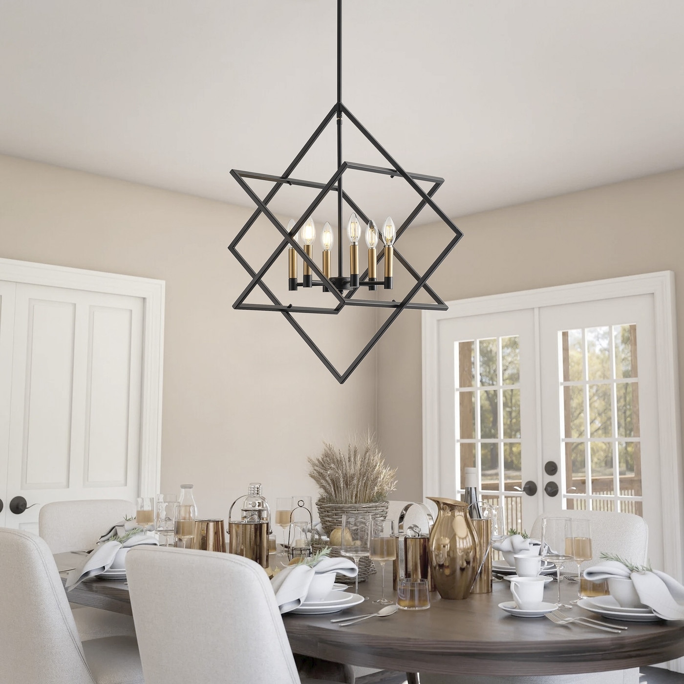 Black lantern style pendant light store