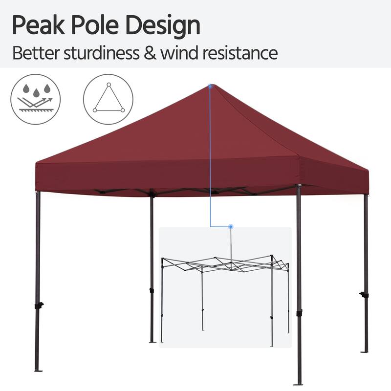Yaheetech Adjustable Commercial Pop-up Canopy with Wheeled Carry Bag