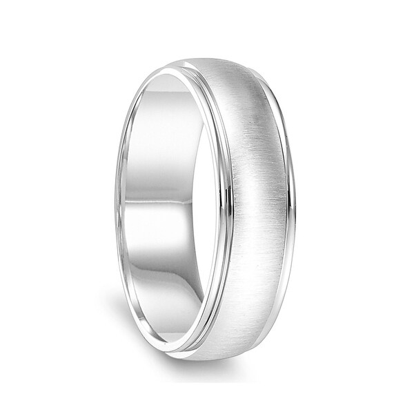Shop 14k White Gold Brushed Finished Women's Wedding Band ... (600 x 600 Pixel)