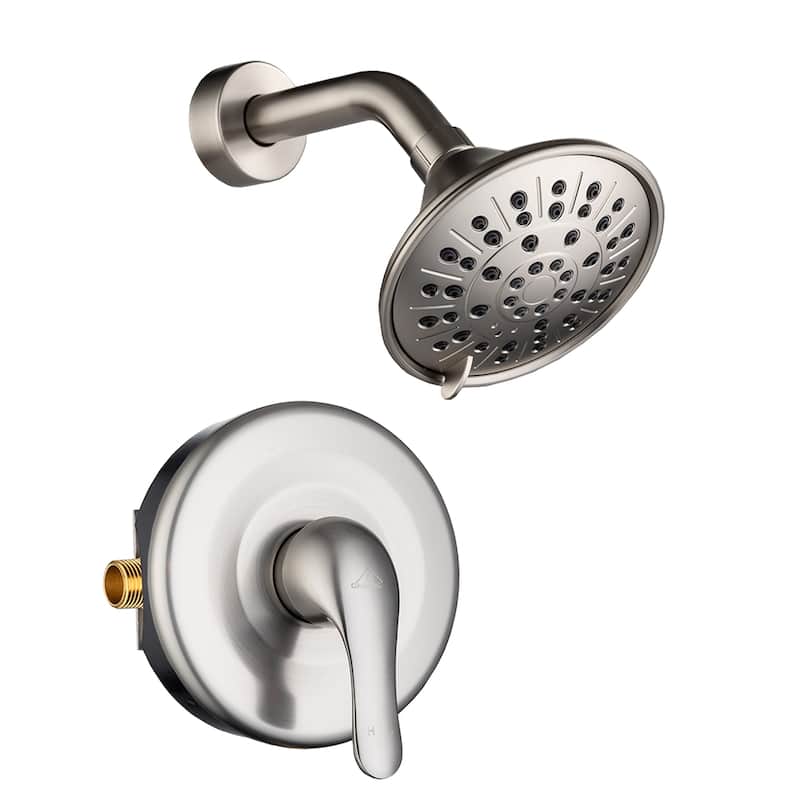 Single Handle 3-Spray Wall Mount 1.8 GPM Fixed Shower Head with Pressure Balanced Valve - 4.84" x 4.84"