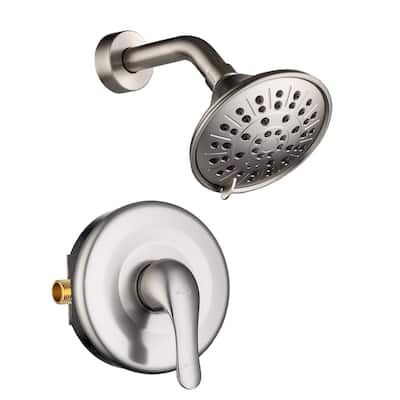 Single Handle 3-Spray Wall Mount 1.8 GPM Fixed Shower Head with Pressure Balanced Valve - 4.84" x 4.84"