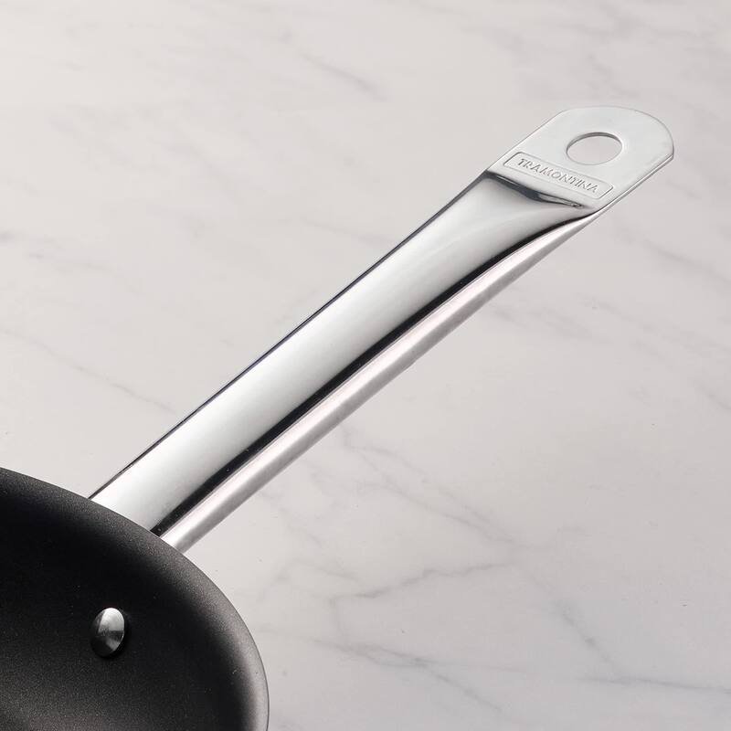 8-Inch Tri-Ply Base Stainless Steel Small Frying Pan, Dishwasher Safe, Black
