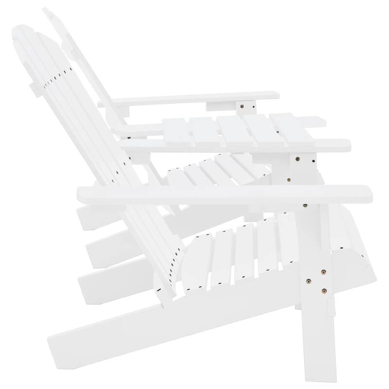 Adirondack Garden Chair, White Solid Fir Wood Frame, Slatted Panels