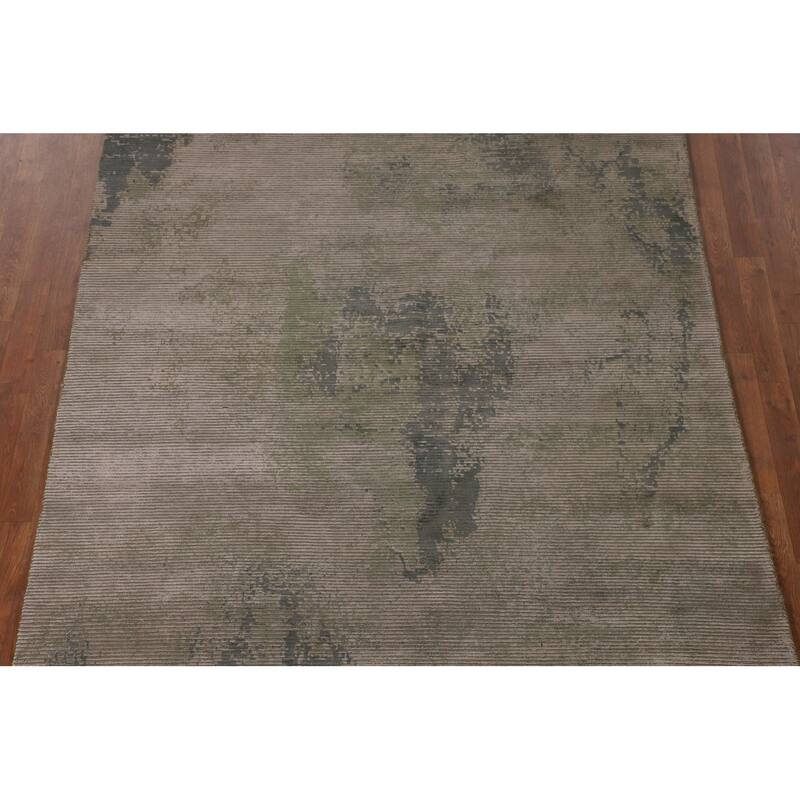 Striped / Abstract Oriental Area Rug Handmade Wool Carpet - 6'0"x 9'1"