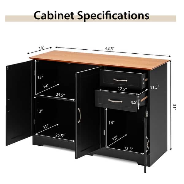 Costway Buffet Sideboard Kitchen Cupboard Storage Cabinet with 2 - See Details
