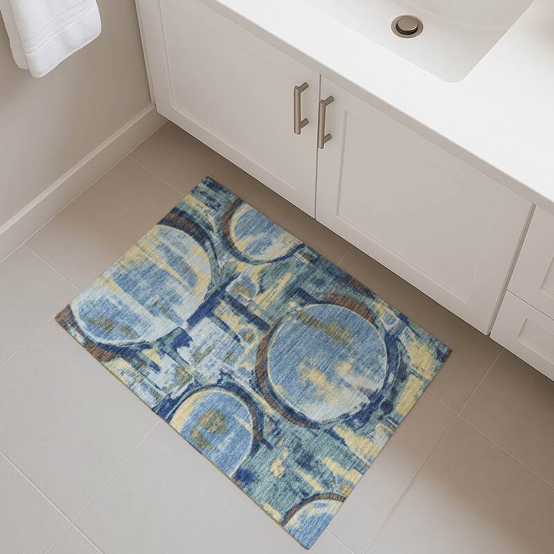 Machine Washable Indoor/ Outdoor Modern Erie Chantille Rug