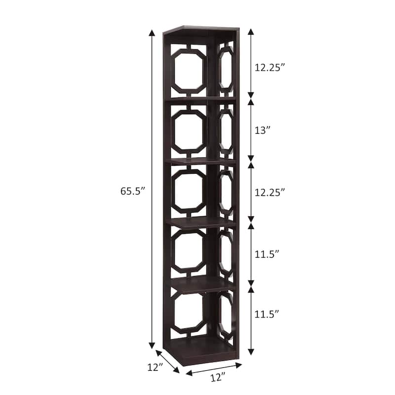 Convenience Concepts Omega 5 Tier Corner Bookcase