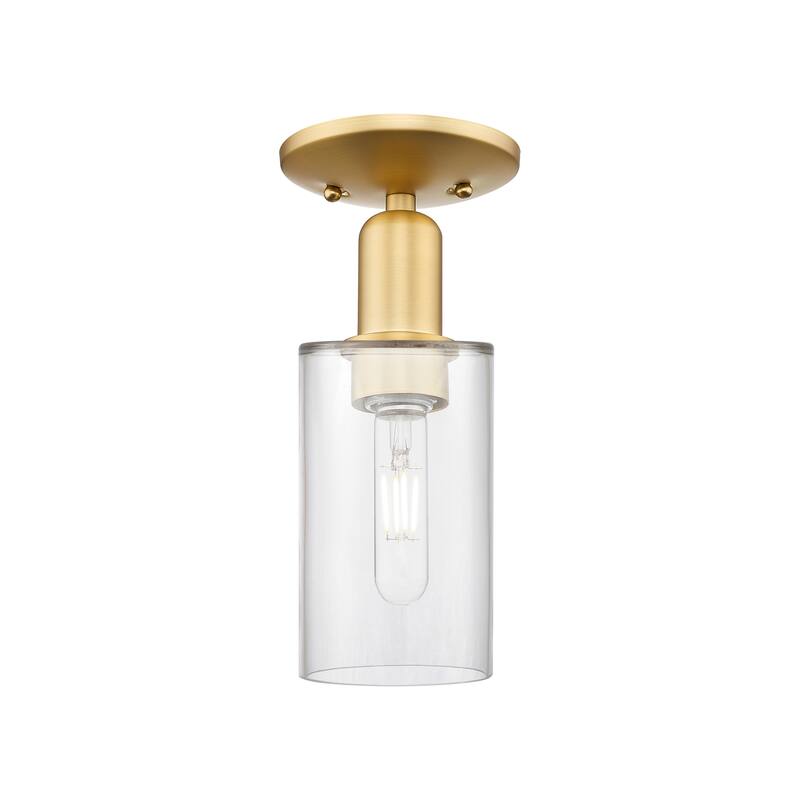 Innovations Lighting Endless Possibilities Arcadia - Clymer - 1 Light 4" Semi-Flush Mount - Clear/Satin Gold