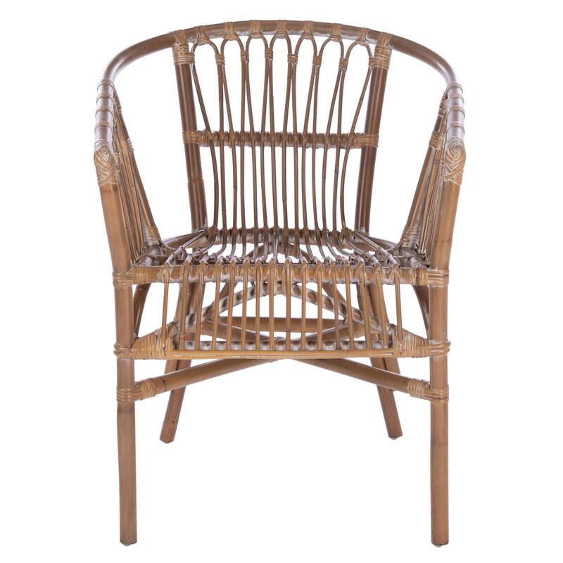 SAFAVIEH Silia Rattan Accent Chairs (Set of 2) - 22.8" W x 23.6" L x 30.3" H - 23Wx24Dx30H