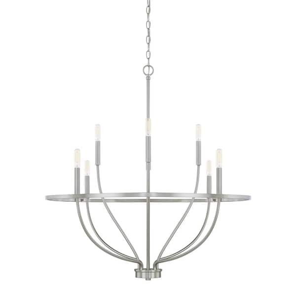slide 2 of 2, Greyson 8-light Chandelier Brushed Nickel