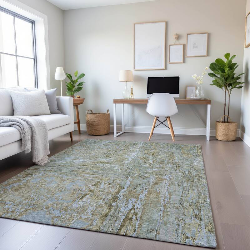 Premium Washable Super Soft Contemporary Ombre Mayfield Rug - Khaki - 10' x 14'