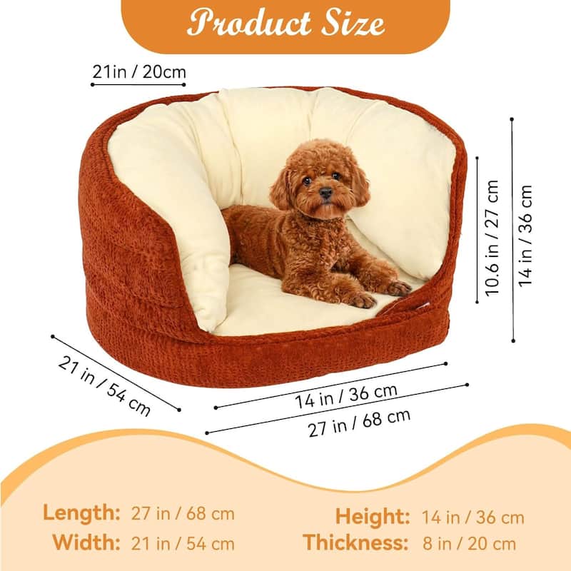 WOWMAX High Sides Deep Sleep Calming Dog Bed for Small Dogs