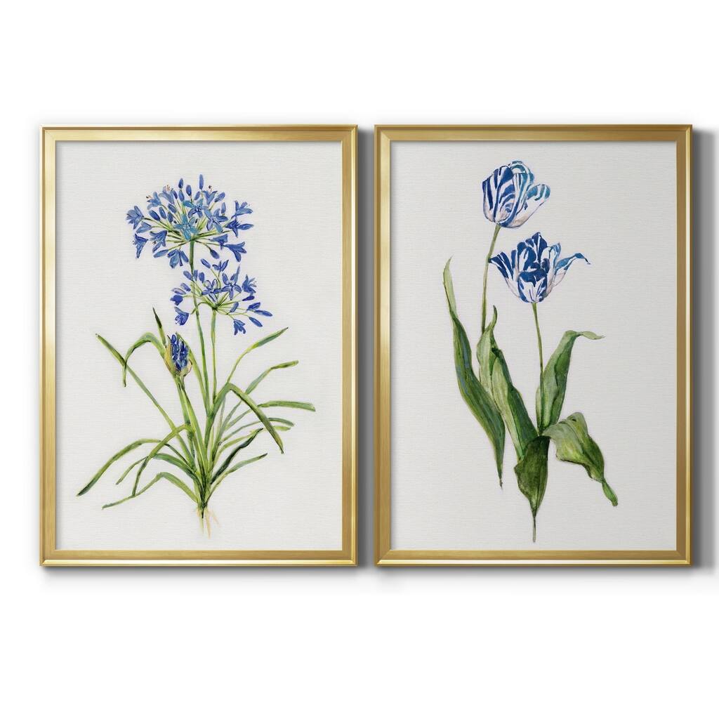 Blue Lively Botanical I Premium Framed Print - Ready to Hang - Multi-Color