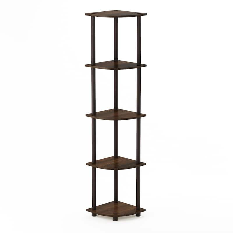 5 Tiers Wood Household Shelving Unit in Walnut/Brown (11.6 in. W x 57.7 in. H x 11.6 in. D)