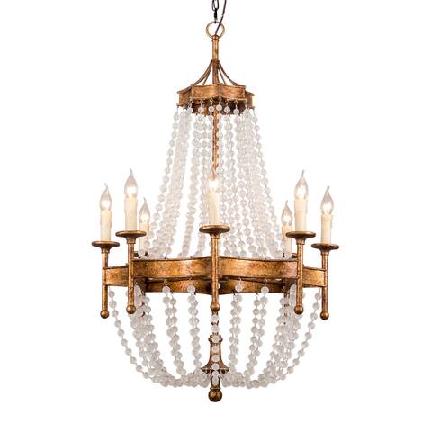 Rustic 8-Light Crystal Candle Style Chandelier